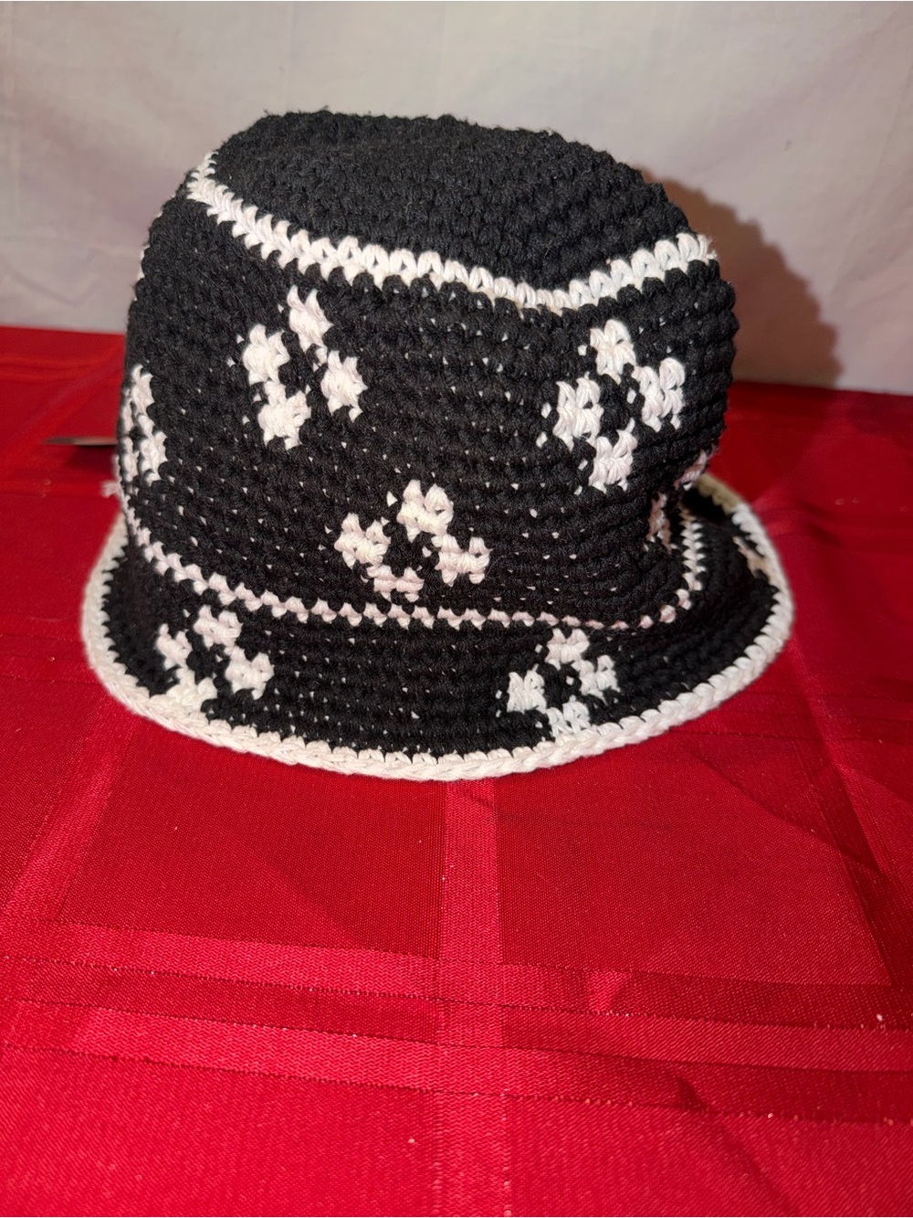 Black & White Crochet Bucket Hat